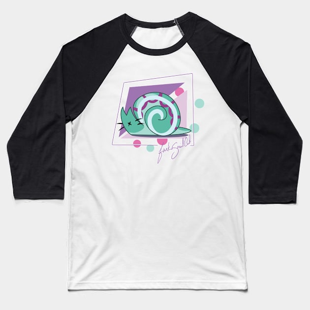 Funko Snail Cat Baseball T-Shirt by etcherSketch